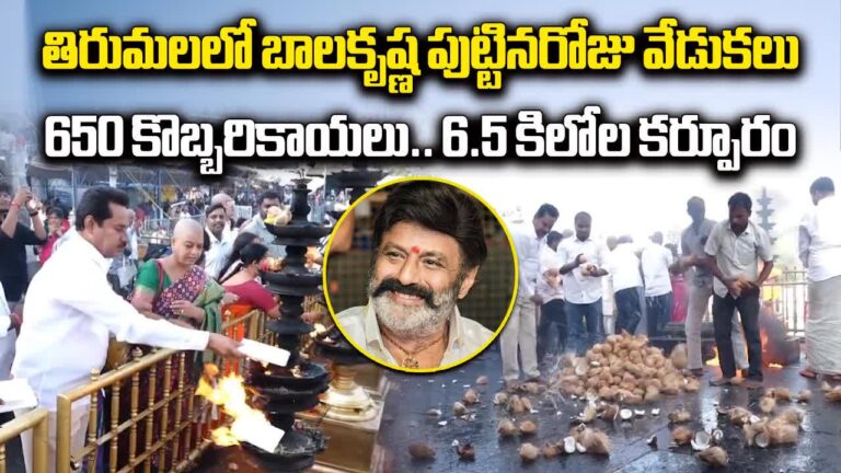 Balakrishna birthday: బాలయ్య పుట్టినరోజు.. 650 కొబ్బరికాయలు, 6.5 కేజీల కర్పూరం.. – nandamuri balakrishna fans celebrated nbk birthday at tirumala